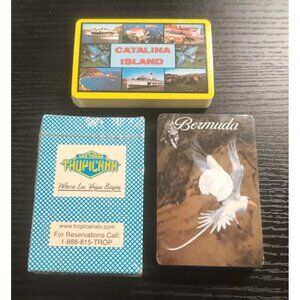 Vtg Decks Of Souvenir Playing Cards Bermuda Catalina Island Las Vegas Tropicana